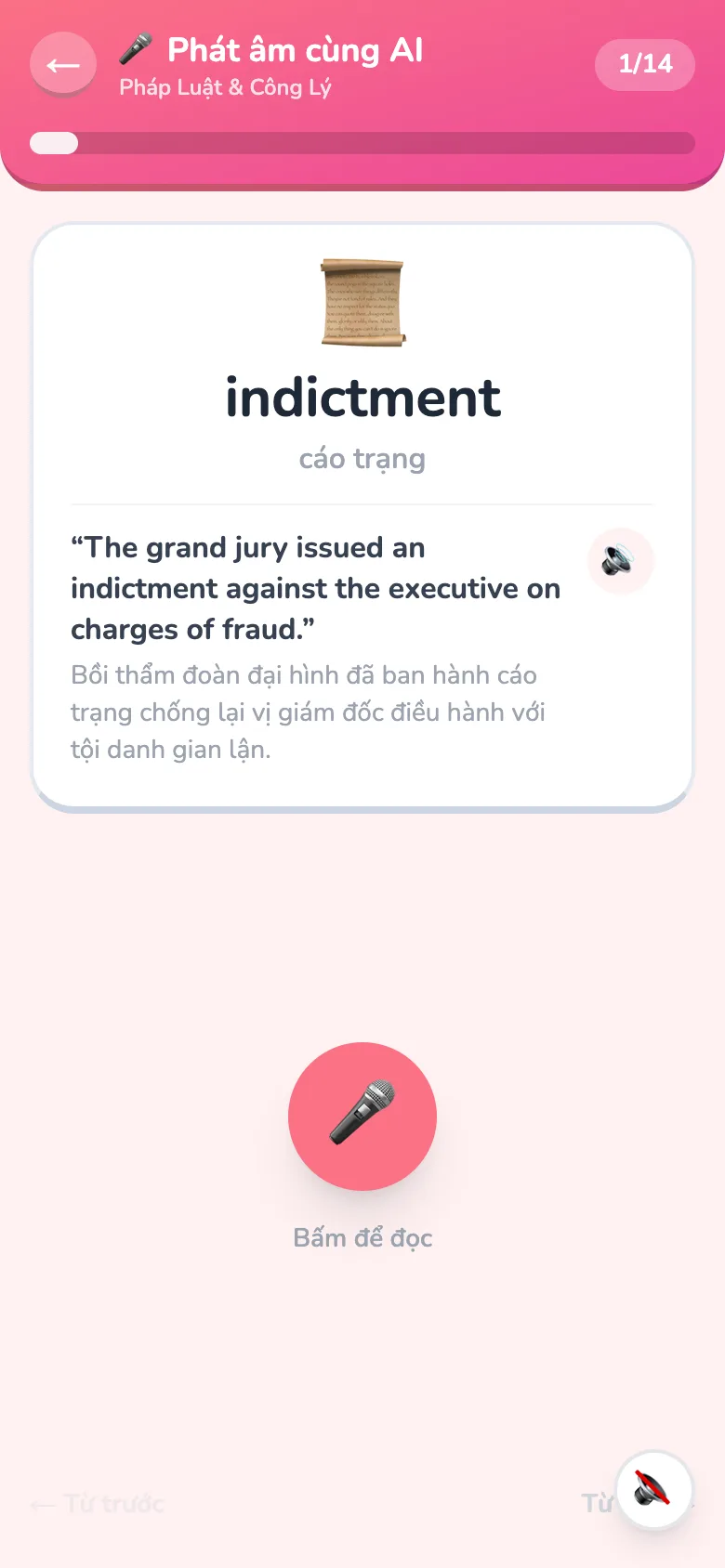 🎤 Phát âm cùng AI, chấm điểm ngay