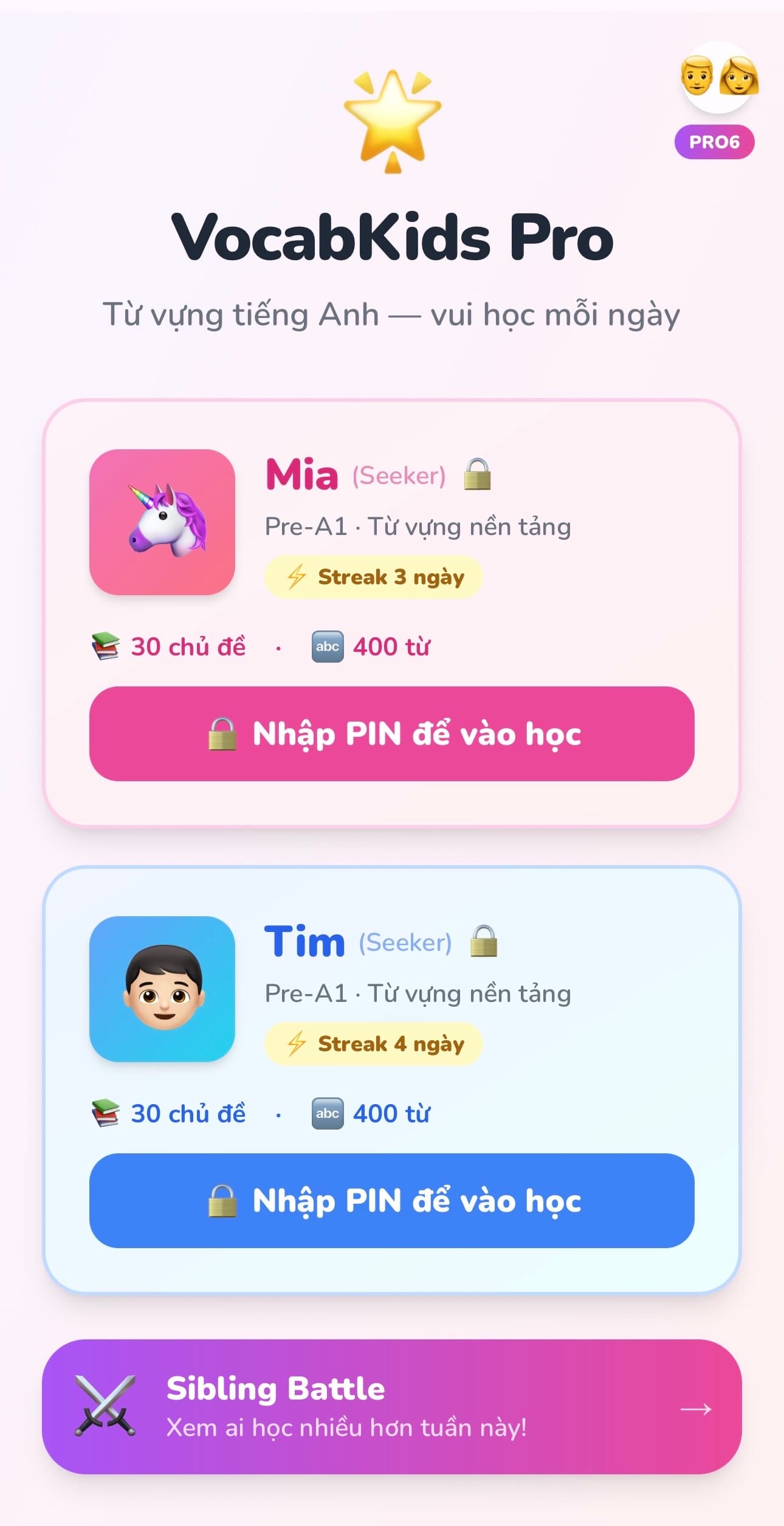 Mỗi bé một hồ sơ riêng