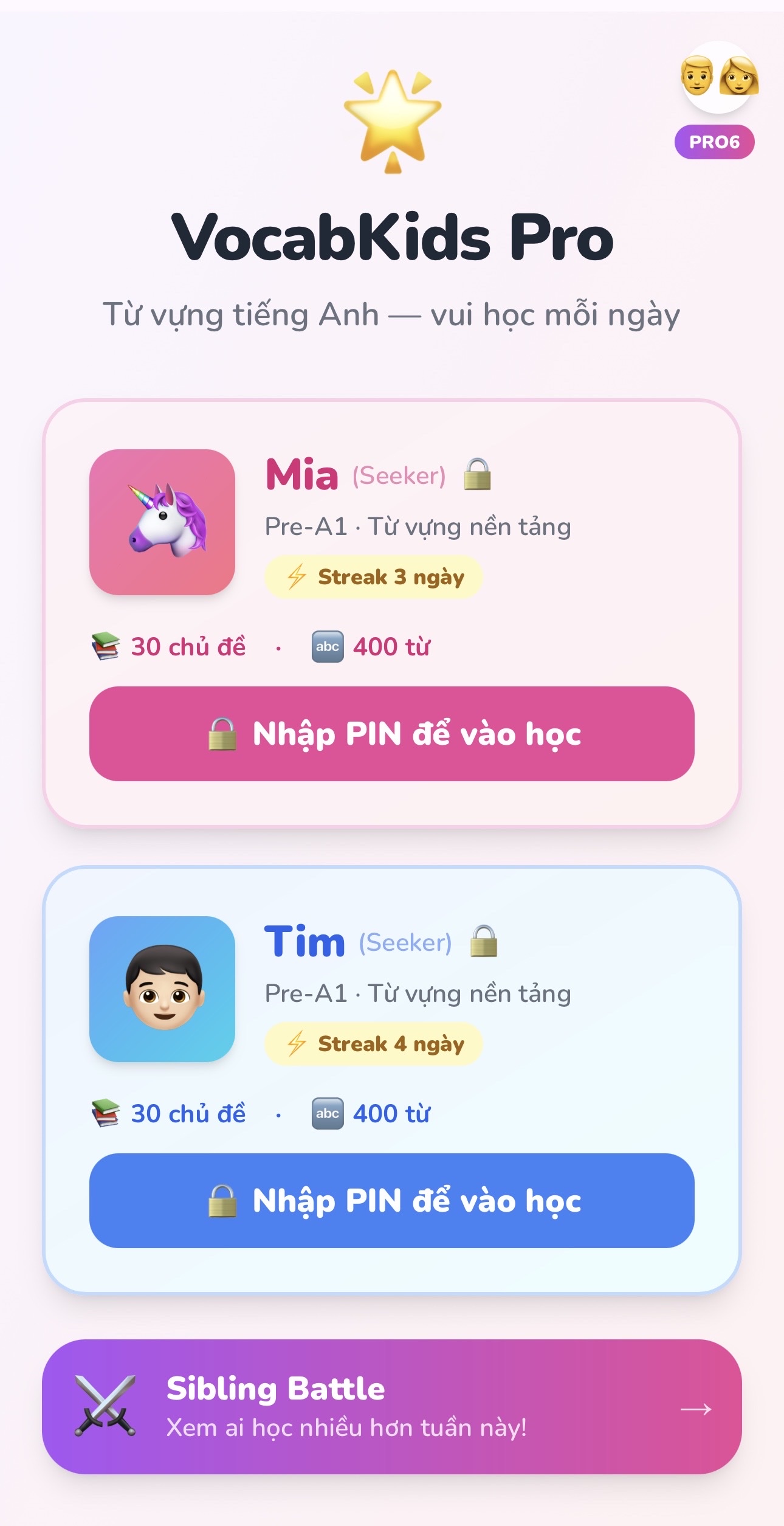 Mỗi bé một hồ sơ riêng
